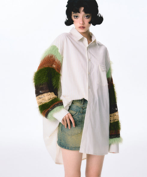 Knit Sleeve Blouse